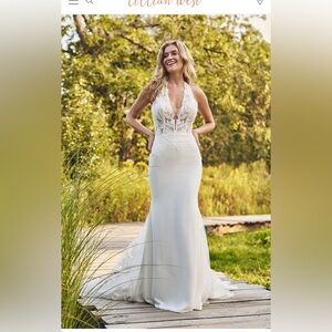 Lillian West Lace Open Back Mermaid Wedding Dress – Boho Garden Bridal Gown